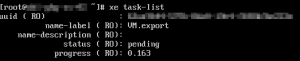 Progress of a VM export done with XenServer Powershell Module.