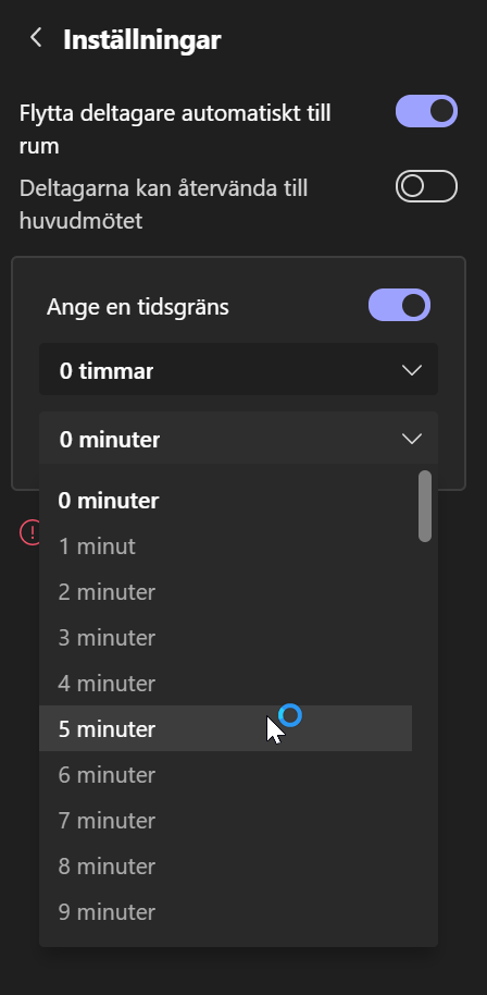 Ange en tidsgräns