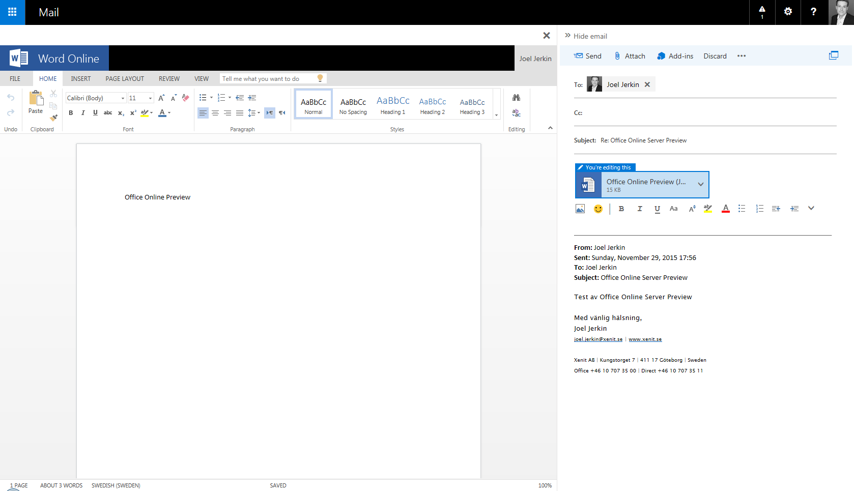 Exchange 2016 med Office Online Server - 2