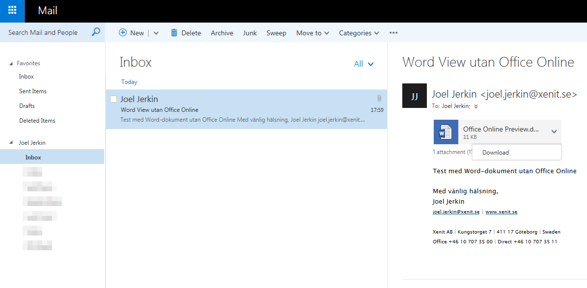 Exchange 2016 utan Office Web Apps Server och Office Online Server