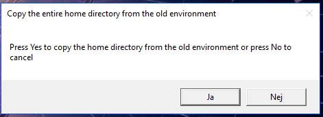 Popup - Copy the entire home directory from the old environment