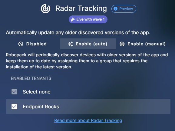 Robopack Radar Tracking