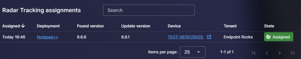 Robopack Radar Tracking assigments